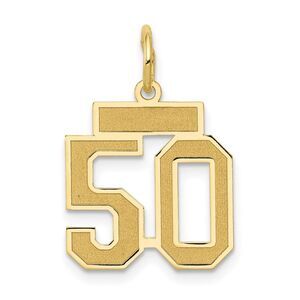 14k Yellow Gold, Jersey Collection, Small Number 50 Pendant